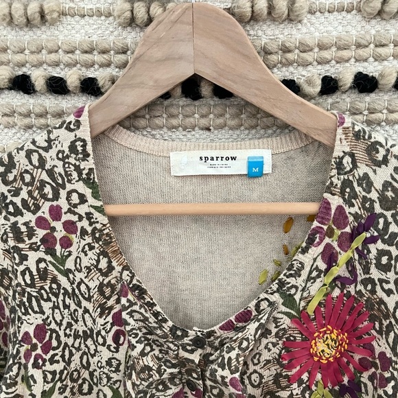 SPARROW Anthropologie Animal cheetah Print cardigan - Picture 2 of 8